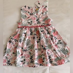 Girls’ 6-9 mos sleeveless cotton print dress by Brandon - NWT 🌻